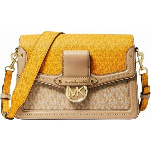 Michael Kors Jessie Medium Two-Tone Logo Shoulder Bag, Sun Multi