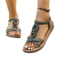 thumbnail image 6 of YOUYEDIAN Orthopedic Sandals for Women Summer Casual Arch Support Walking Shoes Comfy Non Slip Slip on Open Toe Slippers, 6 of 8