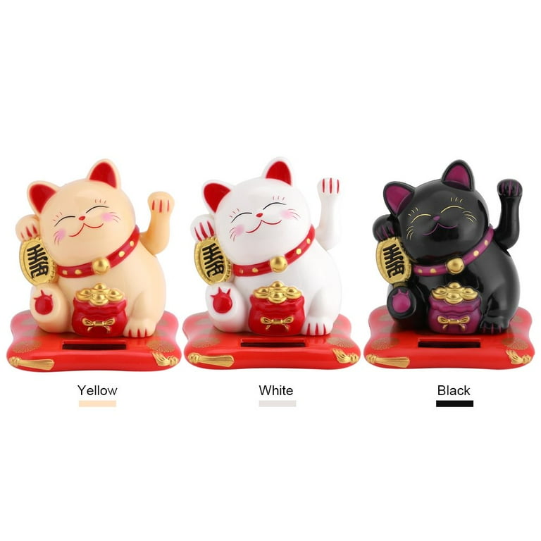 Maneki Neko Solar Powered Lucky Cat Happy Cat Waving Arm