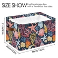 thumbnail image 3 of Beautiful Seashells Corals Starfishes Storage Bins with Handle Fabric Organizer Basket Foldable Box 2 Pack 14.2x10.2x8.3, 3 of 8