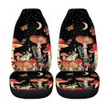 thumbnail image 5 of XYZCANDO Decorative Front Seats Protector Truck Auto SUV, Soft Removable Car Front Seat Covers 2 pcs Polyester Cottagecore Mushroom Night, 5 of 10