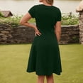 thumbnail image 3 of Daolelai Women's Summer Elegant Retro Sweetheart Neck Short Sleeve A-Line Skirt Work Party Casual Dress, 3 of 5