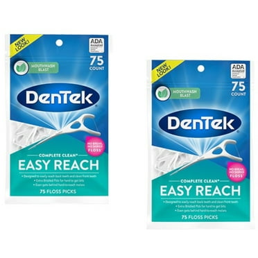 DenTek Complete Clean Fresh Mint Angled Floss Picks, 75 ea (Pack of 2)