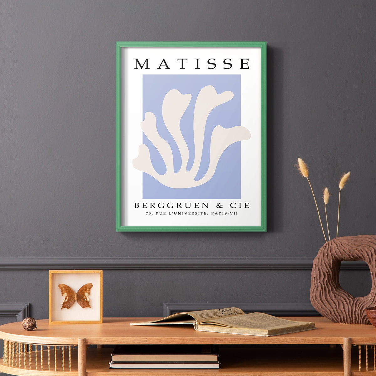 Matisse CCCXLVII in Green Solid Wood 22 x 28 Framed Print
