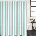 thumbnail image 2 of Aqua Grey White Stripes Bathroom Shower Curtains with Hooks, Minimalist Abstract Vertical Striped Waterproof Fabric Washable Shower Curtain for Home Hotel Bathtub Decor 36x72 Inch, 2 of 9