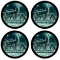 thumbnail image 2 of Silicone Non-Slip Drink Coasters with Removable Printed Absorbent Felt Pad - Set of 4 - Wolf Painting, 2 of 3