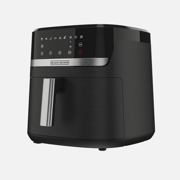 Freidora de aire BLACK+DECKER Purify, temporizador con apagado automático y recordatorio de batido, pantalla táctil LED y 9 preajustes