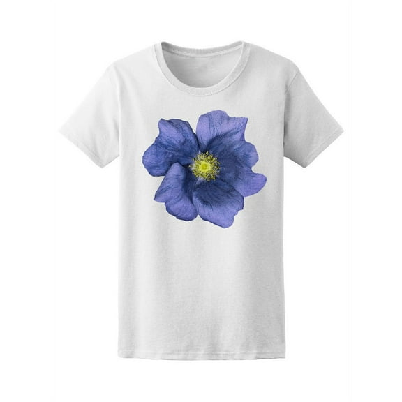 Beautiful Blue Flower T-Shirt Women -Image by Shutterstock, Female Small