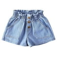 thumbnail image 4 of Akiihool Toddler Girl Jean Shorts Girls' Jean Shorts Denim with Pockets Mid to High Rise Waist (Blue,7-8 Years), 4 of 8
