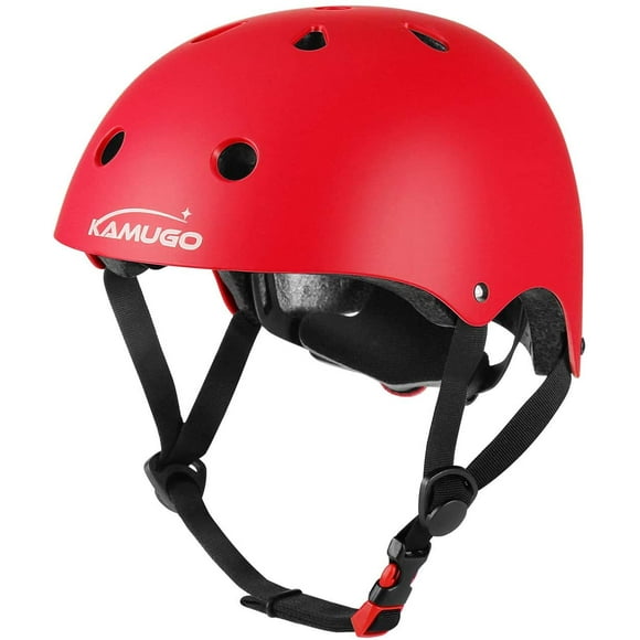 KAMUgO Kids Adjustable Helmet, Suitable for Toddler Kids Ages 2-14 Boys girls, Multi-Sport Safety cycling Skating Scooter Helmet (Red, Small)