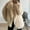 Beige, variant on AOOCHASLIY 2023 Women Winter Coat Women's Fashion Solid Long Sleeve Warm Coat Faux Tops