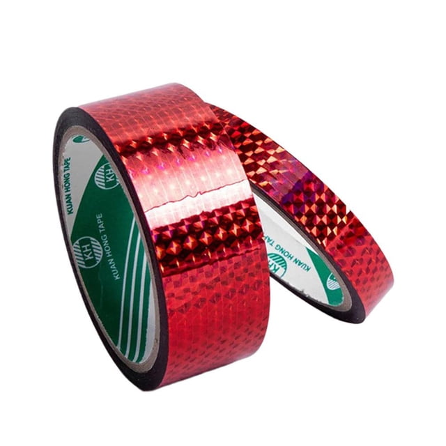 Red Laser Lace Craft Tape - Bright Colored DIY Handmade Sticker, Decorative Tape for Journaling, Gift Wrapping & Decor