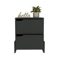 thumbnail image 5 of Luss Modern Nightstand with 2 Drawers, Engineered Wood Bedside Table, 17"W x 14.6"D Top, Black, Perfect for Bedroom Storage & Decor, 5 of 7