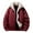 Red, variant on Men's Sherpa Lined Winter Coat Furry Collar Warm Down Coat Full Zipper Puffer Jacket with Ribbing Cuff Gray M