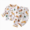 thumbnail image 5 of TOWED22 Infant Toddler Fall Clothes 2Pcs Set Long Sleeve Cute Print Round Neck Pullover Top Thick Sweatpants Warm Outfits(Orange,1-2 Y), 5 of 5