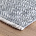 thumbnail image 3 of Dash & Albert Herringbone Handwoven Cotton Rug, 2' 6" x 8', Swedish Blue, 3 of 6