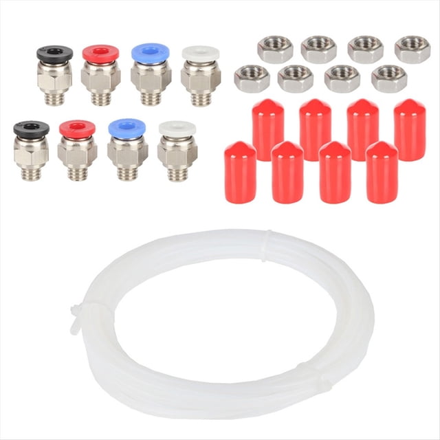Conector Neumático PC4-M6 con Tuerca. Conector Neumático Recto PC4-M6 para Caja Secadora de Filamentos de Impresora 3D.