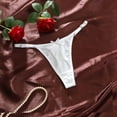 thumbnail image 2 of Xijirk Panties for Women,Low Rise Satin Thong Underwear Adjustable with Bow Detail Peach Enhancer Comfortable Lingerie for Casual Wear,Womens Underwear,White,L, 2 of 4
