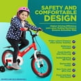 thumbnail image 6 of SereneLife Kids Bike with Training Wheels - 14” Toddlers Bicycle w/ Adjustable Seat Height, Alloy Steel Frame, Dual Brake System, Full Chain Guard, Reflector, Bell, Kickstand, For 3-5 Yrs Old (Orange), 6 of 8