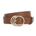 thumbnail image 4 of Earnda Women Leather Belts Fashion Ladies Waist Gold Buckle Belt Brown X-Small, 4 of 5