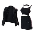 thumbnail image 4 of Traje de vestir corto femenino a escala 1/6, accesorios, regalos negros, juguete de moda, decoración de moda versátil, uniforme, de oficina con abrigo, 4 of 8