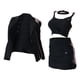 thumbnail image 4 of Traje de vestido corto femenino a escala 1/6, accesorios de moda, regalos de cosplay, decoración negra, juguete multifuncional, uniforme de moda. con abrigo, 4 of 10