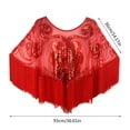 thumbnail image 3 of MSJUHEG Cape,Shawl Wraps,Warm Shawl Wraps,Shoulder Cape,Ponchos,Fashionable Mesh Sequined Tassel Gown Shawl Elegant Beaded Smock Cape A One Size, 3 of 4