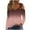 Rose Gold, variant on Ashirexll Fall Tops for Women Plus Size Fashion Casual Gradient Long Sleeve Pullover Top with Missing Shoulder Sky Blue 3XL