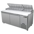 thumbnail image 4 of Maxx Cold Two-Door Refrigerated Pizza Prep Table, 71" W, 20.91 cu. ft. Storage Capacity, Equpped with (9) 4" Deep Pans and Cutting Board, in Stainless Steel (MXSPP70HC), 4 of 4