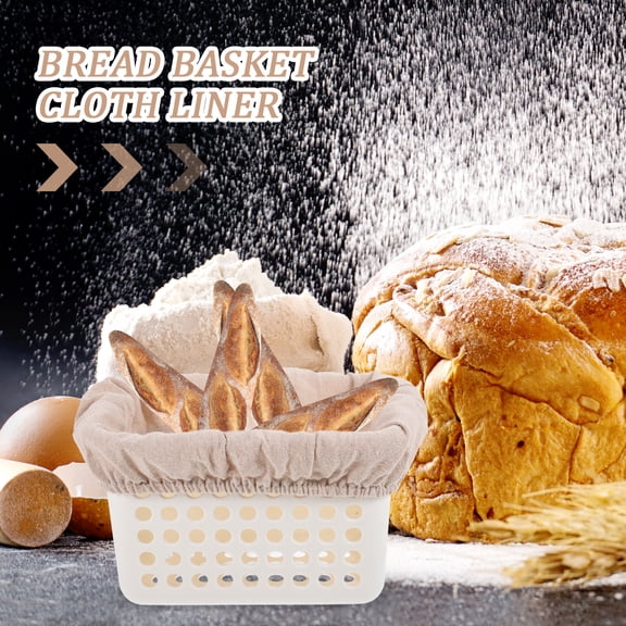 WEUVEB 4-Pack Oval Basket Liners Cotton Cloth Covers Beige and Washable for Home Storage and Organization