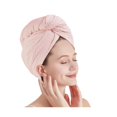 thumbnail image 1 of wonima11 Super Absorbent Hair Towel Elastic Edges For Women & Kids Quick Dry Microfiber Design(Pink), 1 of 1