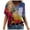 Blue, variant on Women's Plus Size Short Sleeve Summer Cute Printing V-Neck Pullover T-Shirt