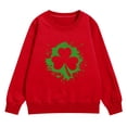 thumbnail image 4 of Otqutp St Patricks Day Sweatshirt for Teen Girls Pullover Crewneck Sweatshirts Kids Long Sleeve Irish Shamrock Graphic Hoodie Shirt, 4 of 8