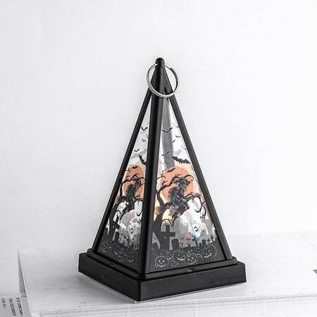 

Clearance Sale！Gelren Night Lights Halloween Decorations Small Pendant Lighting Decoration Border New Led Electronic Candle Light Portable Wind Lamp Halloween