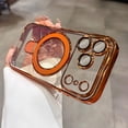 thumbnail image 2 of Funda magnética LXK para iPhone 17 Pro Max con soporte, color naranja, 2 of 6