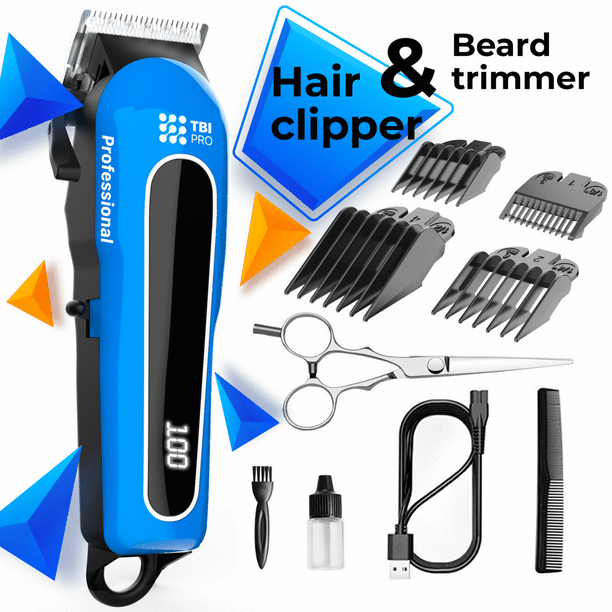 serveerster Berg Vesuvius nicht TBI Pro Professional Cordless Hair Clipper & Beard Trimmer, +LED Display.  Rechargeable Barbers Trimmers Set for Men with Accessories/Men's  Professional Cutting Machine Clippers/Home Haircut Kit - Walmart.com