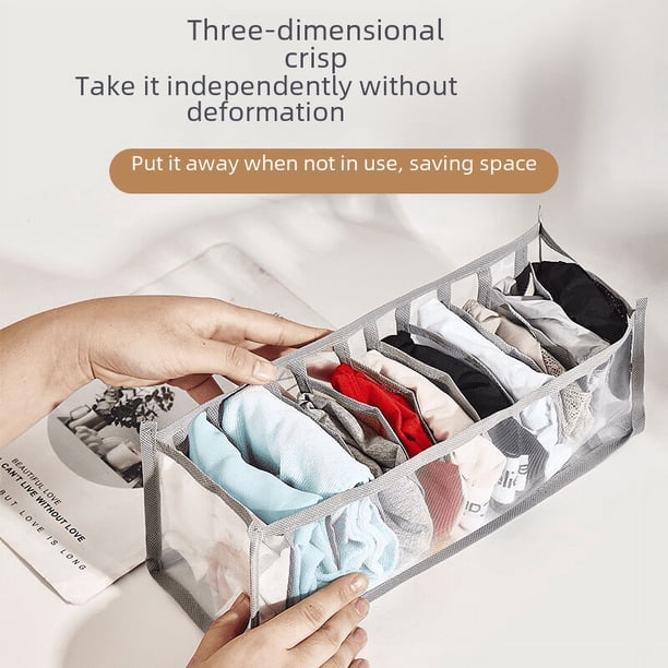 Cajón de almacenamiento plegable de malla para dormitorio, caja organizadora de ropa interior, pantalones, bolsa de almacenamiento portátil