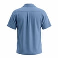 thumbnail image 5 of DPTALR Men's Textured Stripe Short Sleeve Shirt,Button Down Casual Beach Shirt with Chest Pocket ,Blue,Big Men's,Tall Men's S,Young Men's Shirts, 5 of 6