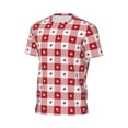 thumbnail image 6 of Wukai Plaid Heart Print Men's Short-Sleeved Mesh T-Shirt,Quick-Dry Short Sleeve Workout T-Shirt-3X-Large, 6 of 8