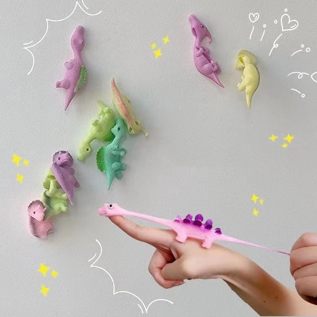 Teissuly Slingshot Dinosaurss Finger Toy, Interesting Stretchable Flick Slingshot Toys for Flying Games and Party Christmas Gifts, Birthday Gifts Teissuly WER202312027581