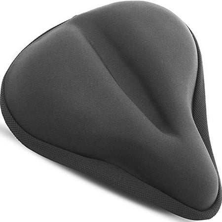 Bike Gel Seat Cushion Black Wide Soft Pad fits Cruiser and Stationary