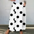 thumbnail image 3 of yillto Cotton Linen Skirts for Womens High Waist Flowy Summer Beach Vacation Polka Dot Skirt with Pockets, 3 of 5