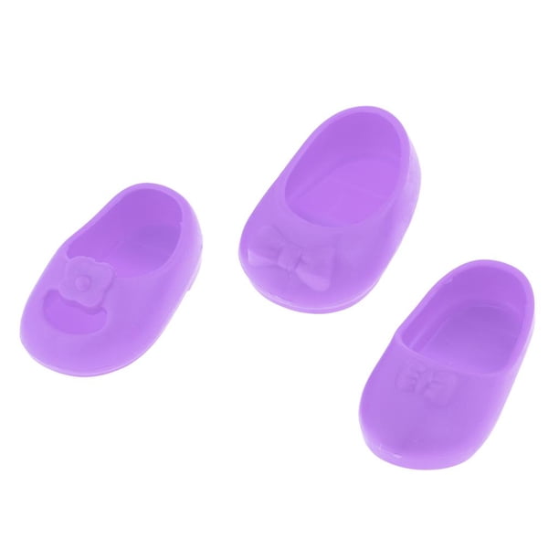 3 pares / sandalias de los zapatos del sistema sandalias para el equipo de la Púrpura Zulema Conjunto de zapatos para muñecas
