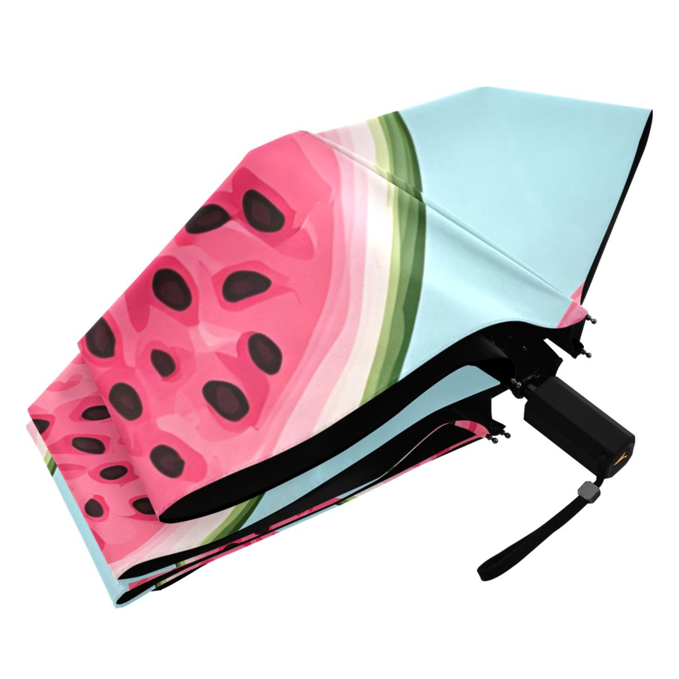 ALAZA Watermelons UPF 50+ Compact Folding Umbrella for Rain Travel Umbrella Packable