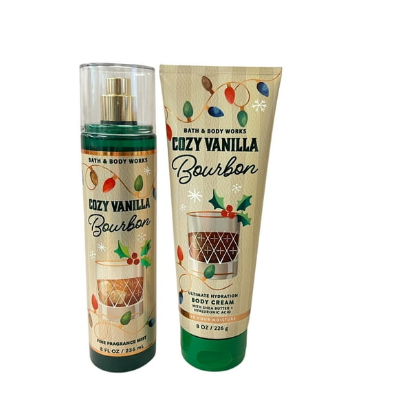 Bath & Body Works Cozy Vanilla & Bourbon Mist & Body Cream Set