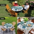thumbnail image 4 of Blue Teal Coastal Round Tablecloth for 36-44 Inch Tables,Fitted Table Cover with Elastic Edge,Summer Beach Starfish Sea Turtle Waterproof Outdoor Table Cloth Protector for Patio Garden Dinner Picnic, 4 of 9