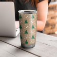thumbnail image 4 of 20oz Tumblers Brown Christmas Tree Pattern Stainless Steel Vacuum Insulated Double Wall Travel Tumbler Cups Mug with Lid and Straw,Cleaning Brush for Cold & Hot Drinks, 4 of 7