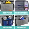 thumbnail image 5 of Tiblue Insulated Reusable Lunch Box for Office Work School Picnic Beach, Leakproof Freezable Cooler Bag with Adjustable Shoulder Strap (Medium, Rock Grey), 5 of 17