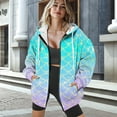 thumbnail image 3 of SCRAWLGOD Colorful Fish Scales Zip Hoodies for Women Lightweight Hooded Sweatshirt Zipper Front Women Park with Pockets Graphic Zip Up Hoodies for Women Size S, 3 of 7