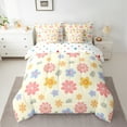 thumbnail image 2 of jejeloiu Cute Flower Daisy 7-Piece Bedding Comforter Set,Rustic Floral King Bedding Sets,Yellow Blue Pink Bed Sheets For Girls,Luxury Bedroom Decor Reversible, 2 of 8